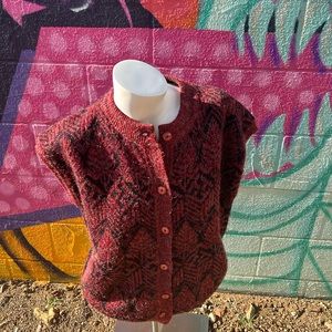 Vintage 90s Wang Kong sweater vest